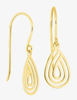 Boucles d'oreilles fantaisie gouttes crochets or jaune 375 ‰ SO OR