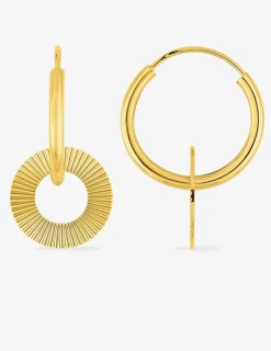Boucles d'oreilles fantaisie, créoles en or jaune 375 ‰ SO OR