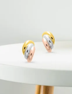 Boucles d'oreilles fantaisie demi-créoles 3 or 750 ‰ SO OR