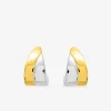 Boucles d'oreilles fantaisie demi-créole électroformées or jaune 750 ‰ et rhodium SO OR