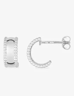 Boucles d'oreilles fantaisie demi-créoles en argent 925‰ rhodié SO OR