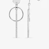Boucles d'oreilles fantaisie pendantes argent rhodié 925 ‰ et oxyde de zirconium SO OR