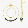 Boucles d'oreilles fantaisie acier noir et doré SO OR