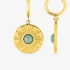 Boucles d'oreilles fantaisie ronde acier doré, agate verte SO OR