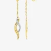 Boucles d'oreilles fantaisie pendantes or jaune 375 ‰ et finition rhodium SO OR