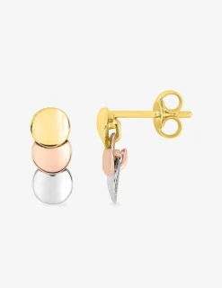 Boucles d'oreilles fantaisie pastilles 3 or 750 ‰ SO OR