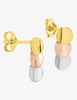 Boucles d'oreilles fantaisie pastilles 3 or 750 ‰ SO OR