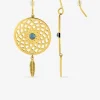 Boucles d'oreilles fantaisie pendant en acier doré et turquoise SO OR