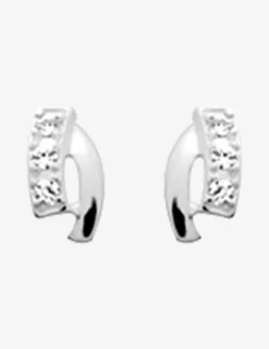 Boucles d'oreilles fantaisistes argent rhodié 925%o avec oxyde de zirconium SO OR