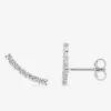 Boucles d'oreilles fantaisie or blanc 750 ‰, oxyde de zirconium SO OR