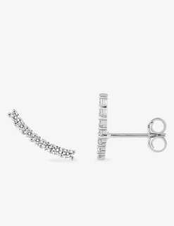 Boucles d'oreilles fantaisie or blanc 750 ‰, oxyde de zirconium SO OR