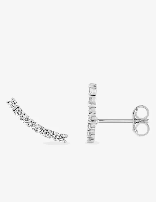 Boucles d'oreilles fantaisie or blanc 750 ‰, oxyde de zirconium SO OR