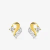 Boucles d'oreilles fantaisie clous or jaune 750 ‰, oxyde de zirconium et rhodium SO OR