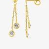 Boucles d'oreilles fantaisie pendantes or jaune 750 ‰ et oxyde de zirconium SO OR