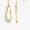 Boucles d'oreilles fantaisie pendantes or jaune 375 ‰, rhodium et oxydes de zirconium SO OR