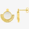 Boucles d'oreilles fantaisie plaqué or et nacre SO OR
