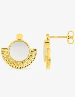 Boucles d'oreilles fantaisie plaqué or et nacre SO OR