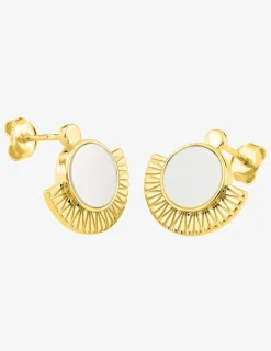 Boucles d'oreilles fantaisie plaqué or et nacre SO OR