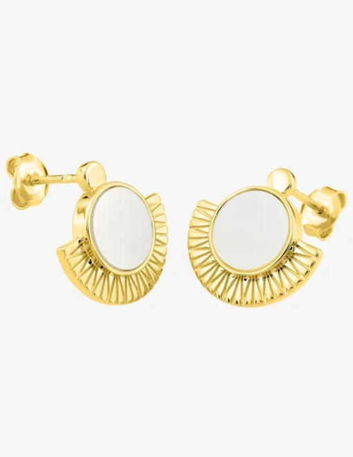 Boucles d'oreilles fantaisie plaqué or et nacre SO OR