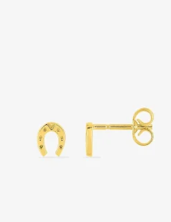 Boucles d'oreilles fer à cheval or jaune 750 ‰ SO OR