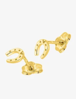 Boucles d'oreilles fer à cheval or jaune 750 ‰ SO OR