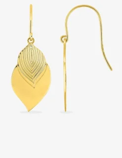 Boucles d'oreilles feuillage pendantes en plaqué or SO OR