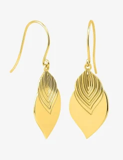 Boucles d'oreilles feuillage pendantes en plaqué or SO OR