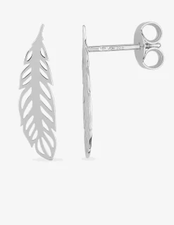 Boucles d'oreilles feuille en argent 925‰ rhodié SO OR