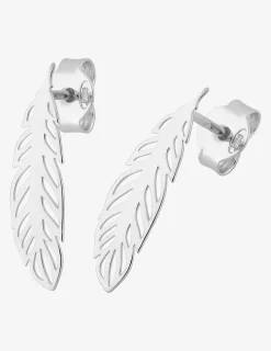 Boucles d'oreilles feuille en argent 925‰ rhodié SO OR