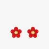 Boucles d'oreilles fleur or jaune 375‰ et laque SO OR