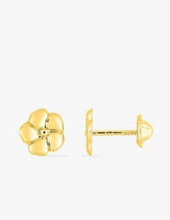 Boucles d'oreilles fleur or jaune 750 ‰ SO OR