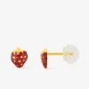 Boucles d'oreilles fraises or jaune 375‰ et laque SO OR