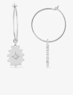 Boucles d'oreilles goutte pendantes en argent 925‰ rhodié SO OR