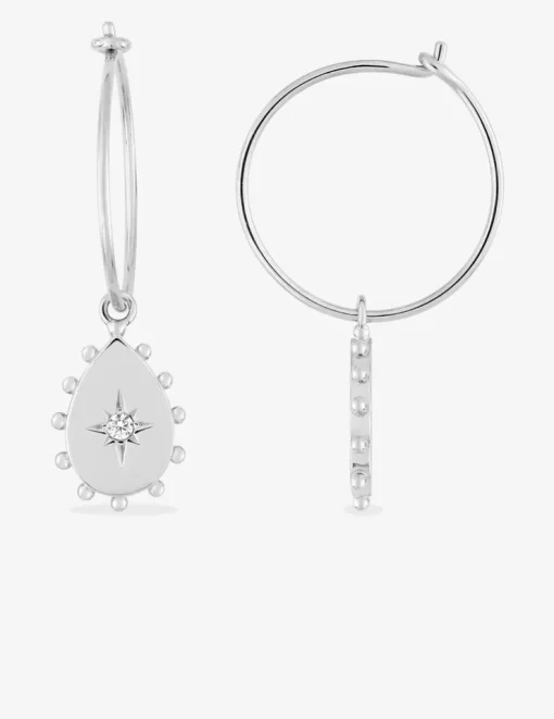 Boucles d'oreilles goutte pendantes en argent 925‰ rhodié SO OR