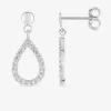 Boucles d'oreilles goutte or blanc 375‰ et oxydes de zirconium SO OR