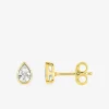 Boucles d'oreilles gouttes or jaune 750 ‰, oxyde de zirconium SO OR