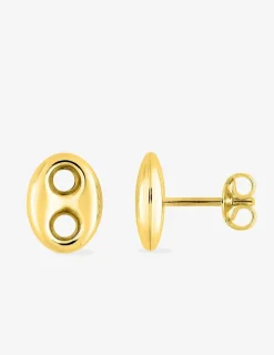 Boucles d'oreilles grain de café 7x5 or jaune 750 ‰ SO OR