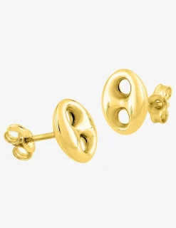 Boucles d'oreilles grain de café 7x5 or jaune 750 ‰ SO OR