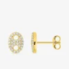 Boucles d'oreilles grain de café or 375 ‰ jaune et oxydes de zirconium SO OR