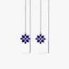 Boucles d'oreilles Harmonie Or blanc 375‰ et laque bleue SO OR
