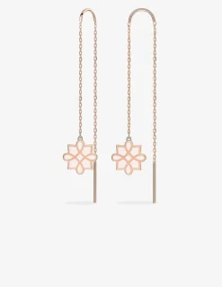 Boucles d'oreilles Harmonie Or rose 375‰ et laque ivoire SO OR