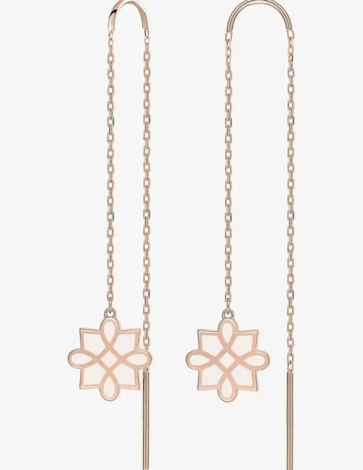 Boucles d'oreilles Harmonie Or rose 375‰ et laque ivoire SO OR