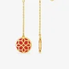 Boucles d'oreilles Harmonie Or jaune 375‰ et laque corail SO OR
