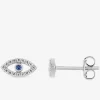 Boucles d'oreilles œil en argent 925‰ rhodié SO OR