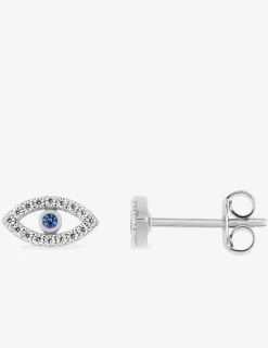 Boucles d'oreilles œil en argent 925‰ rhodié SO OR