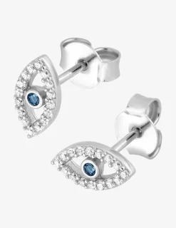 Boucles d'oreilles œil en argent 925‰ rhodié SO OR