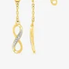 Boucles d'oreilles infini bicolore et chaîne forçat plaqué or, rhodium et oxyde de zirconium SO OR