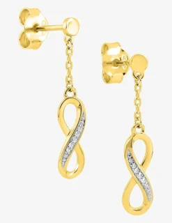 Boucles d'oreilles infini bicolore et chaîne forçat plaqué or, rhodium et oxyde de zirconium SO OR