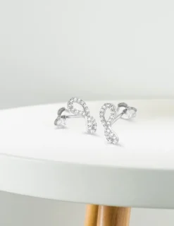 Boucles d'oreilles infinies en or blanc 375‰ et oxyde de zirconium SO OR