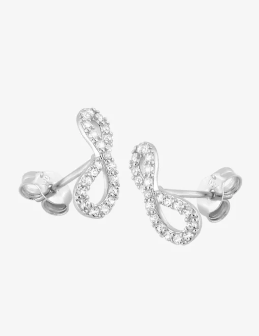 Boucles d'oreilles infinies en or blanc 375‰ et oxyde de zirconium SO OR